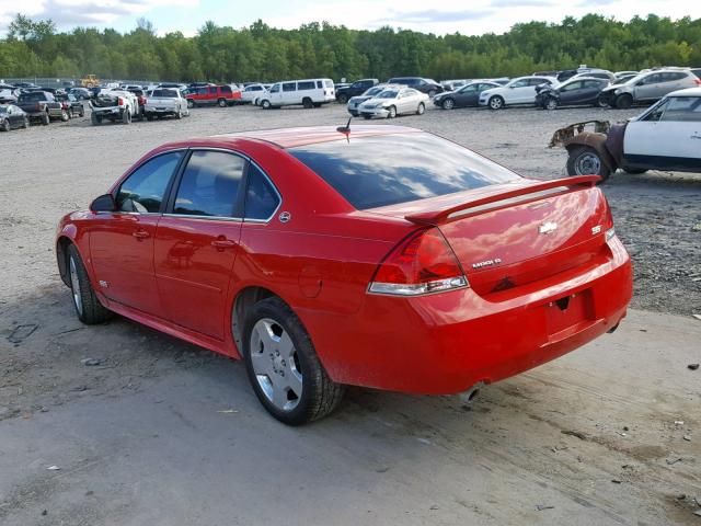 2G1WD57C691265804 - 2009 CHEVROLET IMPALA SS RED photo 3