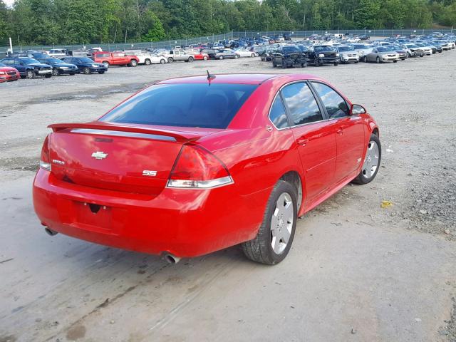 2G1WD57C691265804 - 2009 CHEVROLET IMPALA SS RED photo 4