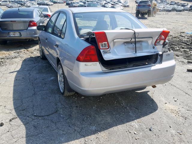 2HGES15112H581516 - 2002 HONDA CIVIC DX SILVER photo 3