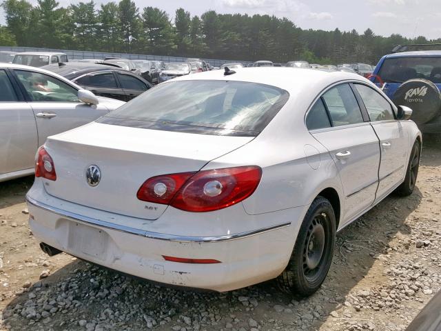 WVWHP7AN1BE707759 - 2011 VOLKSWAGEN CC LUXURY WHITE photo 4