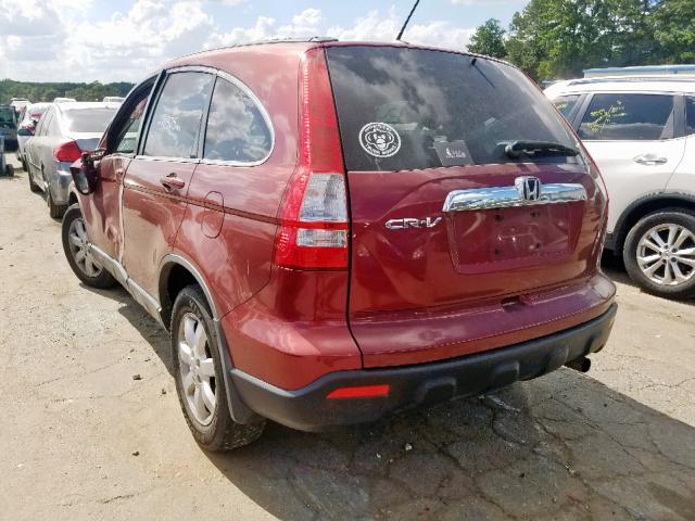 JHLRE38747C070527 - 2007 HONDA CR-V EXL BURGUNDY photo 3