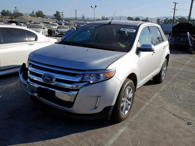 2FMDK3JC6EBB41372 - 2014 FORD EDGE SEL SILVER photo 2