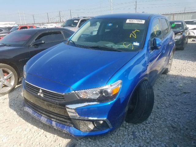 JA4AP3AU9HZ069385 - 2017 MITSUBISHI OUTLANDER BLUE photo 2