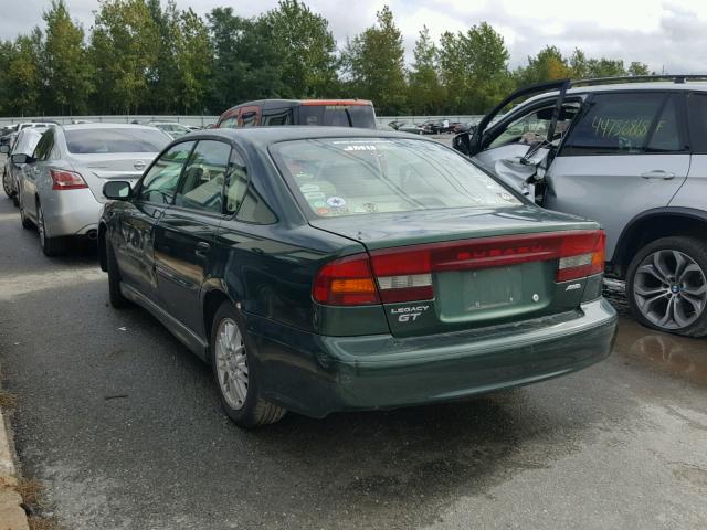 4S3BE656927212271 - 2002 SUBARU LEGACY GT GREEN photo 3