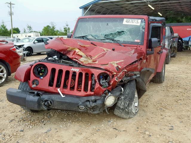 1J4BA5H17BL600042 - 2011 JEEP WRANGLER U BURGUNDY photo 2