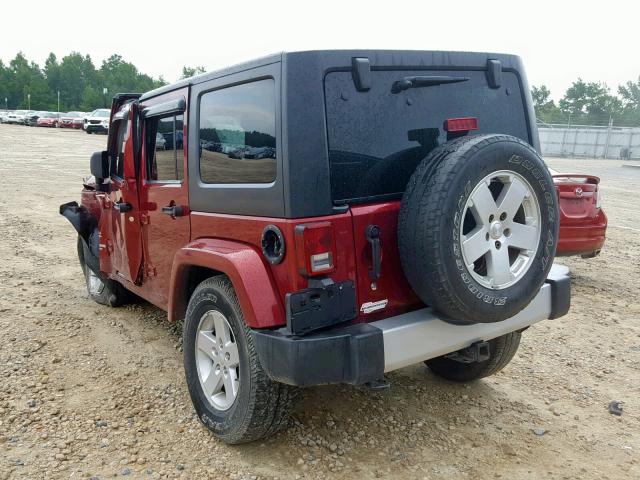 1J4BA5H17BL600042 - 2011 JEEP WRANGLER U BURGUNDY photo 3