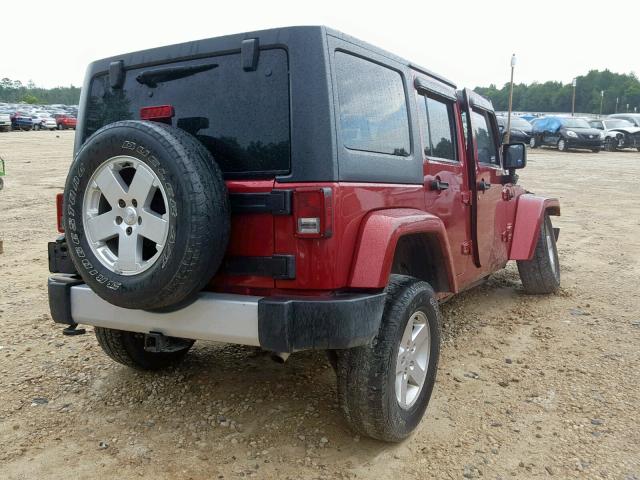 1J4BA5H17BL600042 - 2011 JEEP WRANGLER U BURGUNDY photo 4