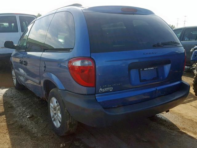 1D4GP25R37B136914 - 2007 DODGE CARAVAN SE BLUE photo 3