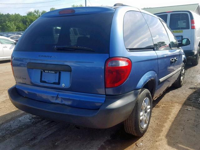 1D4GP25R37B136914 - 2007 DODGE CARAVAN SE BLUE photo 4