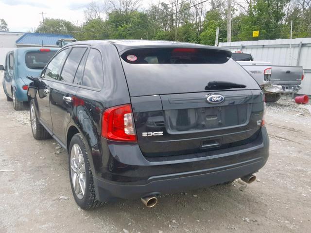 2FMDK4JC7DBE02674 - 2013 FORD EDGE SEL BLACK photo 3