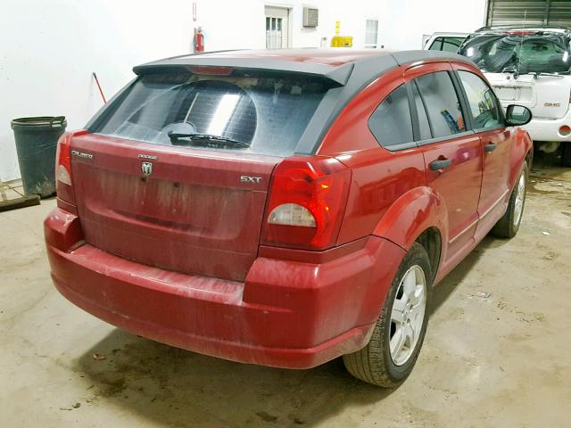 1B3HB48B67D405410 - 2007 DODGE CALIBER SX RED photo 4