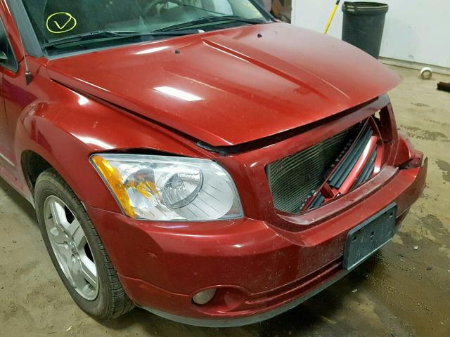 1B3HB48B67D405410 - 2007 DODGE CALIBER SX RED photo 9