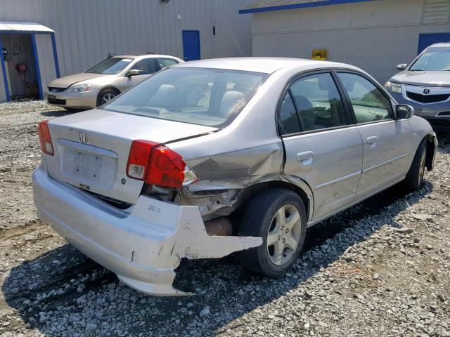 2HGES26784H556141 - 2004 HONDA CIVIC EX SILVER photo 4