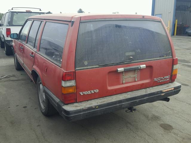 YV1FA8752J2165779 - 1988 VOLVO 740 GLE RED photo 3