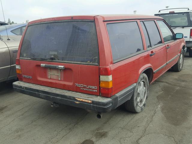 YV1FA8752J2165779 - 1988 VOLVO 740 GLE RED photo 4