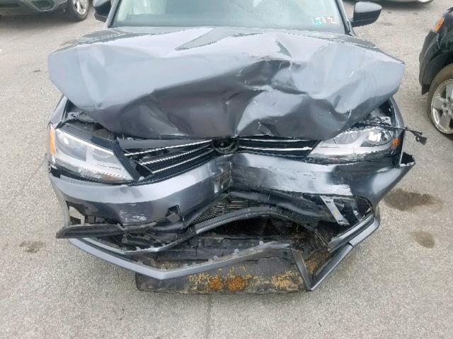 3VW2K7AJ6FM260599 - 2015 VOLKSWAGEN JETTA BASE GRAY photo 7