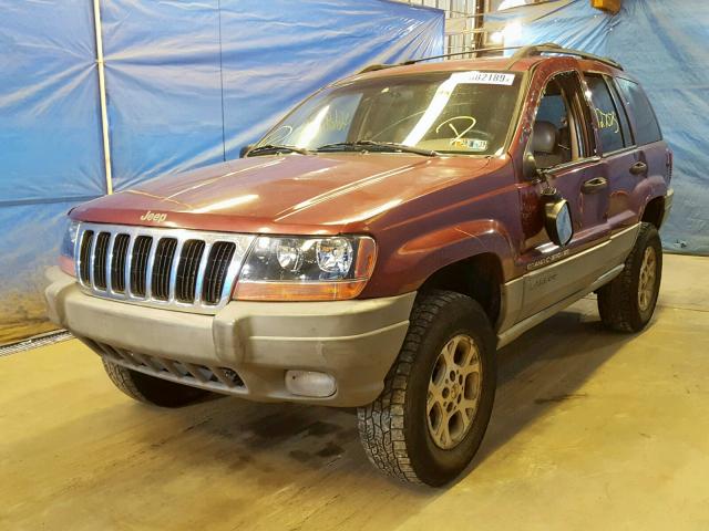 1J4GW48N3YC290095 - 2000 JEEP GRAND CHER BURGUNDY photo 2