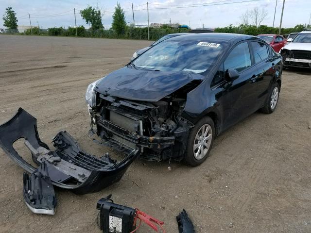 KNADM4A36D6289987 - 2013 KIA RIO LX BLACK photo 2