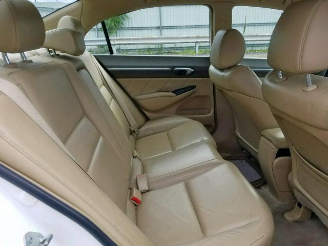 2HGFA16928H526951 - 2008 HONDA CIVIC EXL Սպիտակ լուսանկար 6