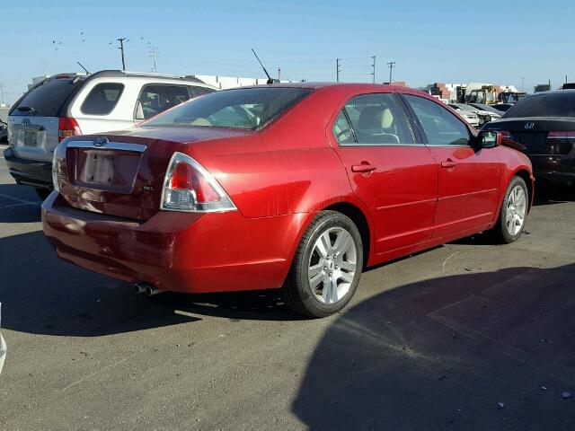 3FAHP08Z48R257570 - 2008 FORD FUSION SEL RED photo 4