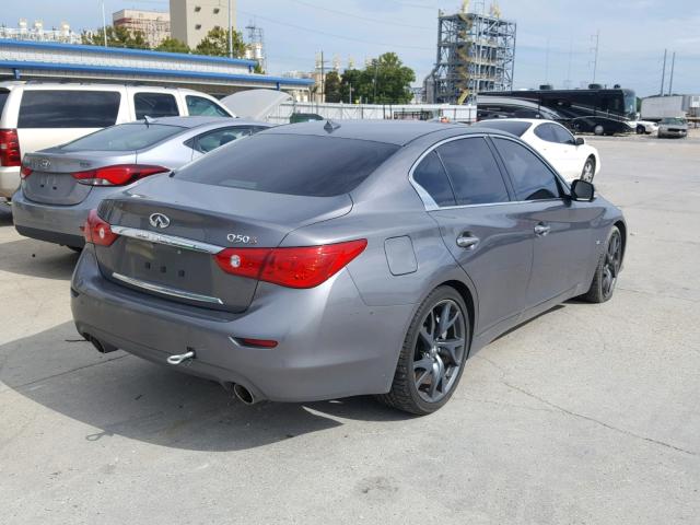 JN1BV7AP6EM693304 - 2014 INFINITI Q50 BASE GRAY photo 4