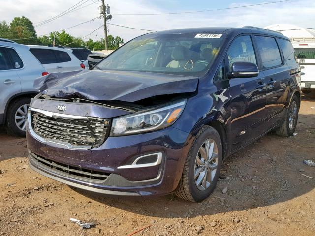 KNDMB5C1XK6524043 - 2019 KIA SEDONA LX BLUE photo 2