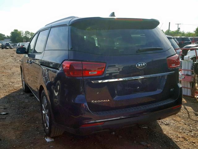 KNDMB5C1XK6524043 - 2019 KIA SEDONA LX BLUE photo 3