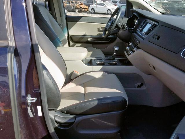 KNDMB5C1XK6524043 - 2019 KIA SEDONA LX BLUE photo 5