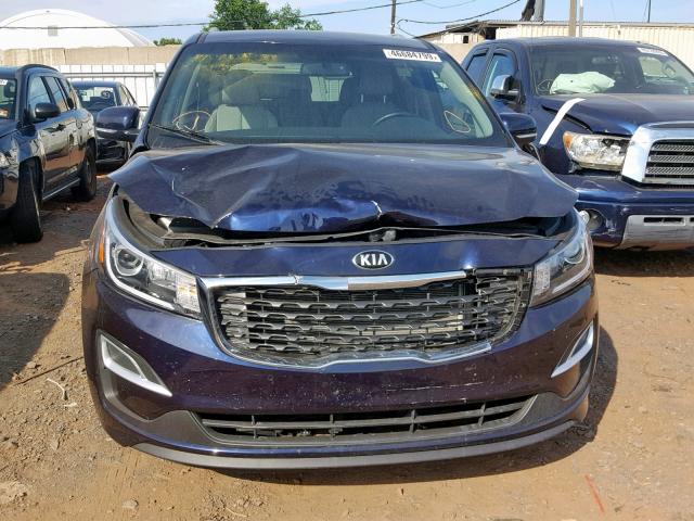 KNDMB5C1XK6524043 - 2019 KIA SEDONA LX BLUE photo 9