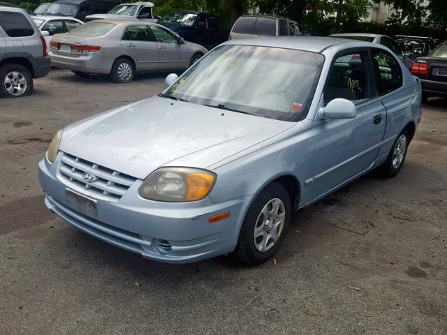 KMHCG35C33U260950 - 2003 HYUNDAI ACCENT GL BLUE photo 2