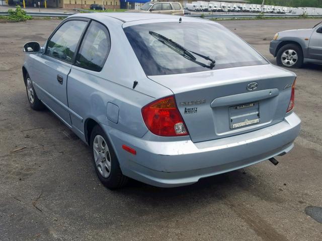 KMHCG35C33U260950 - 2003 HYUNDAI ACCENT GL BLUE photo 3