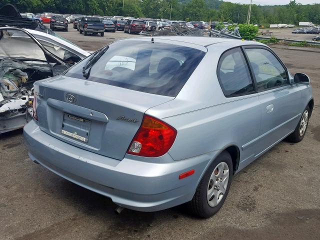 KMHCG35C33U260950 - 2003 HYUNDAI ACCENT GL BLUE photo 4