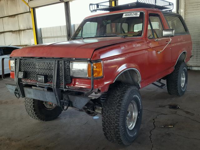 1FMEU15N3LLA35697 - 1990 FORD BRONCO U10 RED photo 2