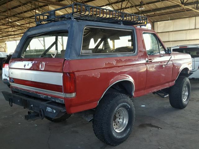 1FMEU15N3LLA35697 - 1990 FORD BRONCO U10 RED photo 4