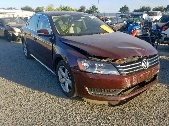 1VWBP7A36DC043930 - 2013 VOLKSWAGEN PASSAT SE BURGUNDY photo 1