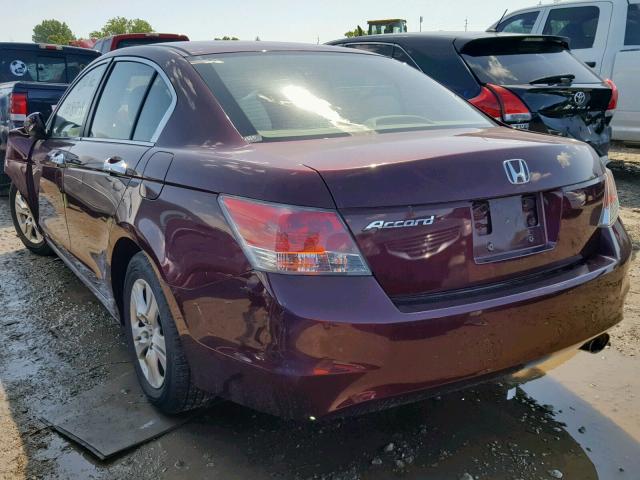 1HGCP26408A020691 - 2008 HONDA ACCORD LXP BURGUNDY photo 3