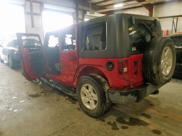 1J4GB39197L152657 - 2007 JEEP WRANGLER X RED photo 3