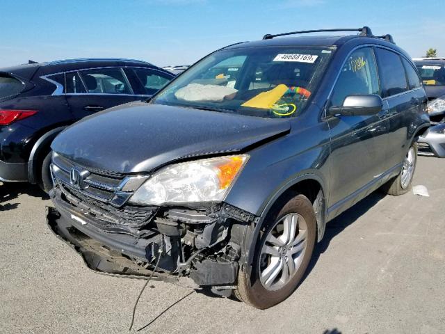 JHLRE4H75BC018886 - 2011 HONDA CR-V EXL GRAY photo 2