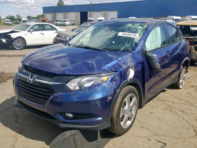 3CZRU6H59HM715408 - 2017 HONDA HR-V EX BLUE photo 2