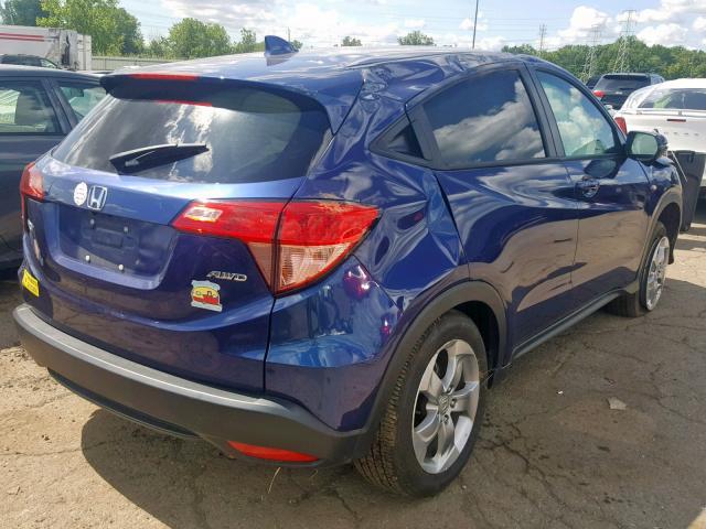 3CZRU6H59HM715408 - 2017 HONDA HR-V EX BLUE photo 4