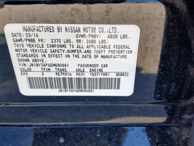 JN1BV7AP4EM690661 - 2014 INFINITI Q50 BASE BLACK photo 10