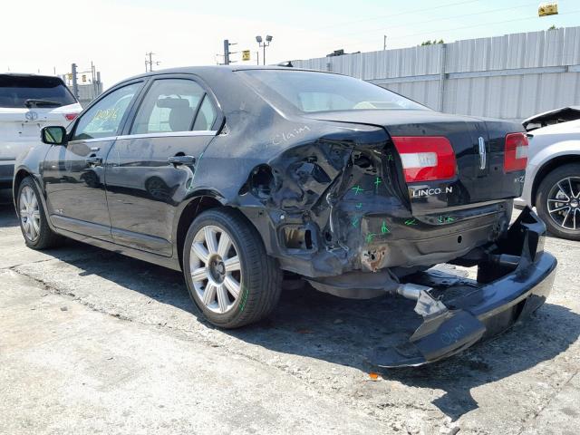 3LNHM26T48R618367 - 2008 LINCOLN MKZ BLACK photo 3