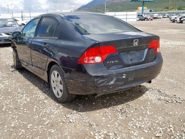 1HGFA16566L055397 - 2006 HONDA CIVIC LX BLACK photo 3