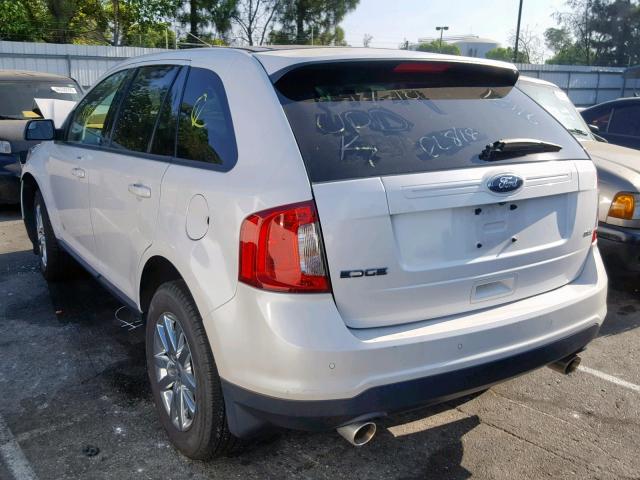 2FMDK3JC6CBA12934 - 2012 FORD EDGE SEL WHITE photo 3