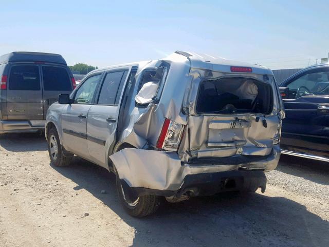 5FNYF4H27BB099015 - 2011 HONDA PILOT LX SILVER photo 3