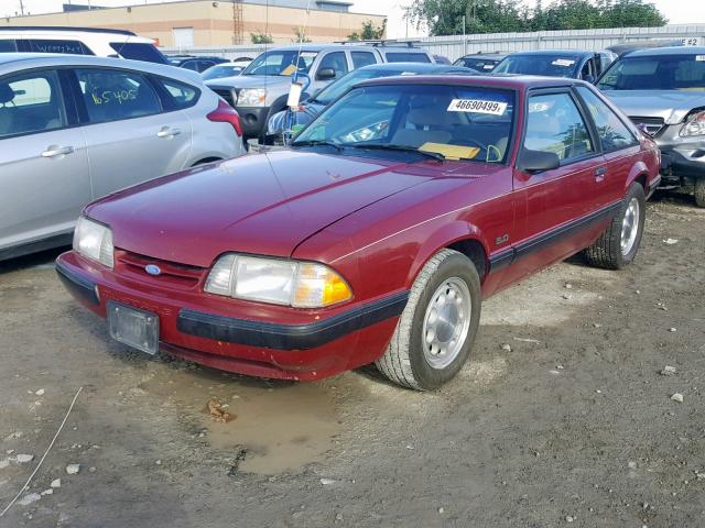 1FABP41E7HF231224 - 1987 FORD MUSTANG LX BURGUNDY photo 2