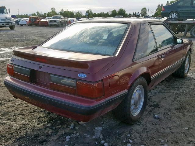 1FABP41E7HF231224 - 1987 FORD MUSTANG LX BURGUNDY photo 4