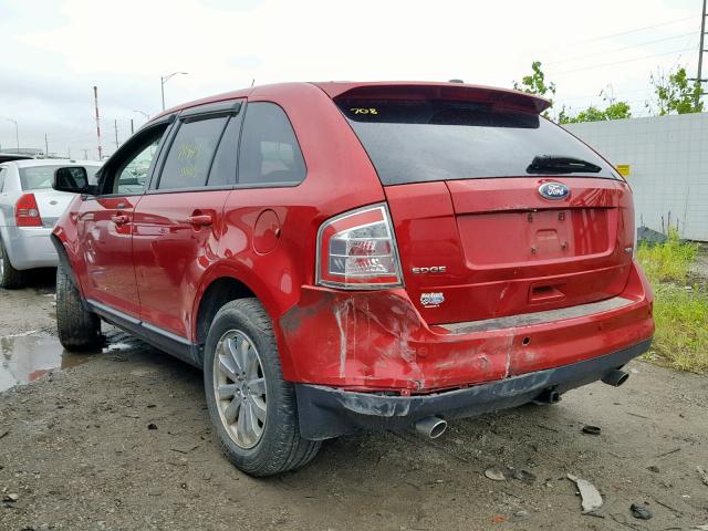 2FMDK3JC7ABB78862 - 2010 FORD EDGE SEL RED photo 3