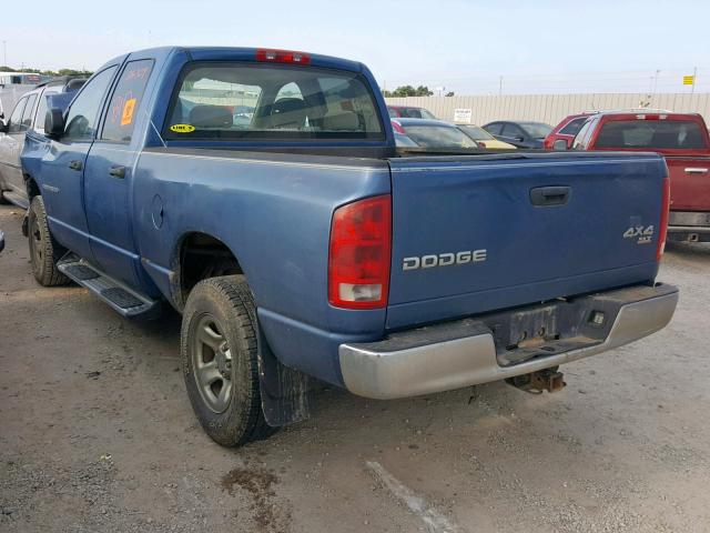 1D7HU18D75S322785 - 2005 DODGE RAM 1500 S BLUE photo 3