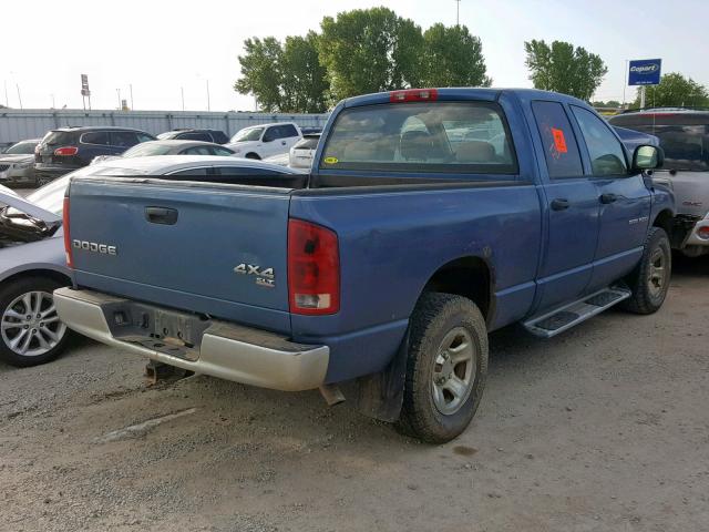 1D7HU18D75S322785 - 2005 DODGE RAM 1500 S BLUE photo 4